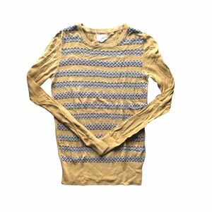 Anthropologie Yellow Patterned Sweater